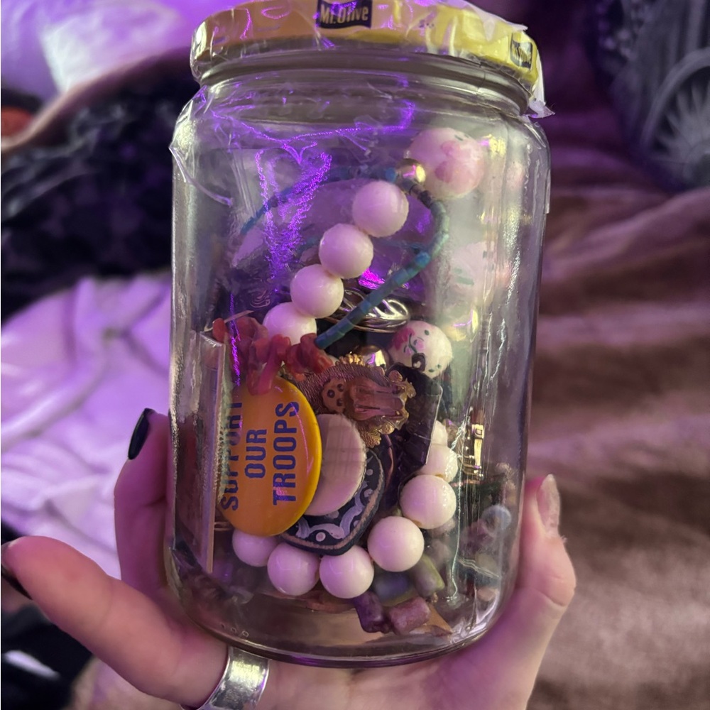 Mystery Jar- Beads, Pins, Trinkets, Necklaces, etc.